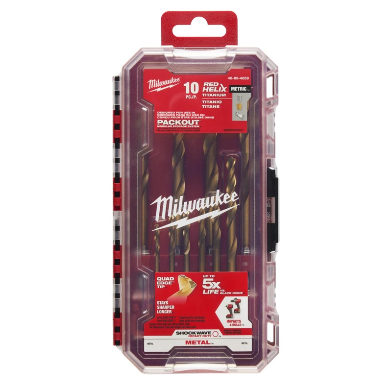 Milwaukee 48-89-4859 10 PCS Set Metric Titanium Durable Driver Bit Drill Helix Kit Set Power Tool Accessories