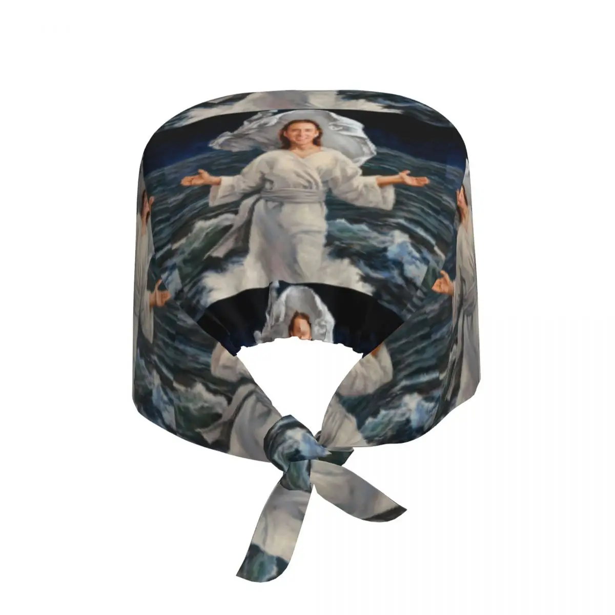 Nicolas Cage Walking On Water Breathable Scrub Hat Surgical Scrub Caps Unisex Nurse Medical Cap Funny Meme Work Scrubs Hat