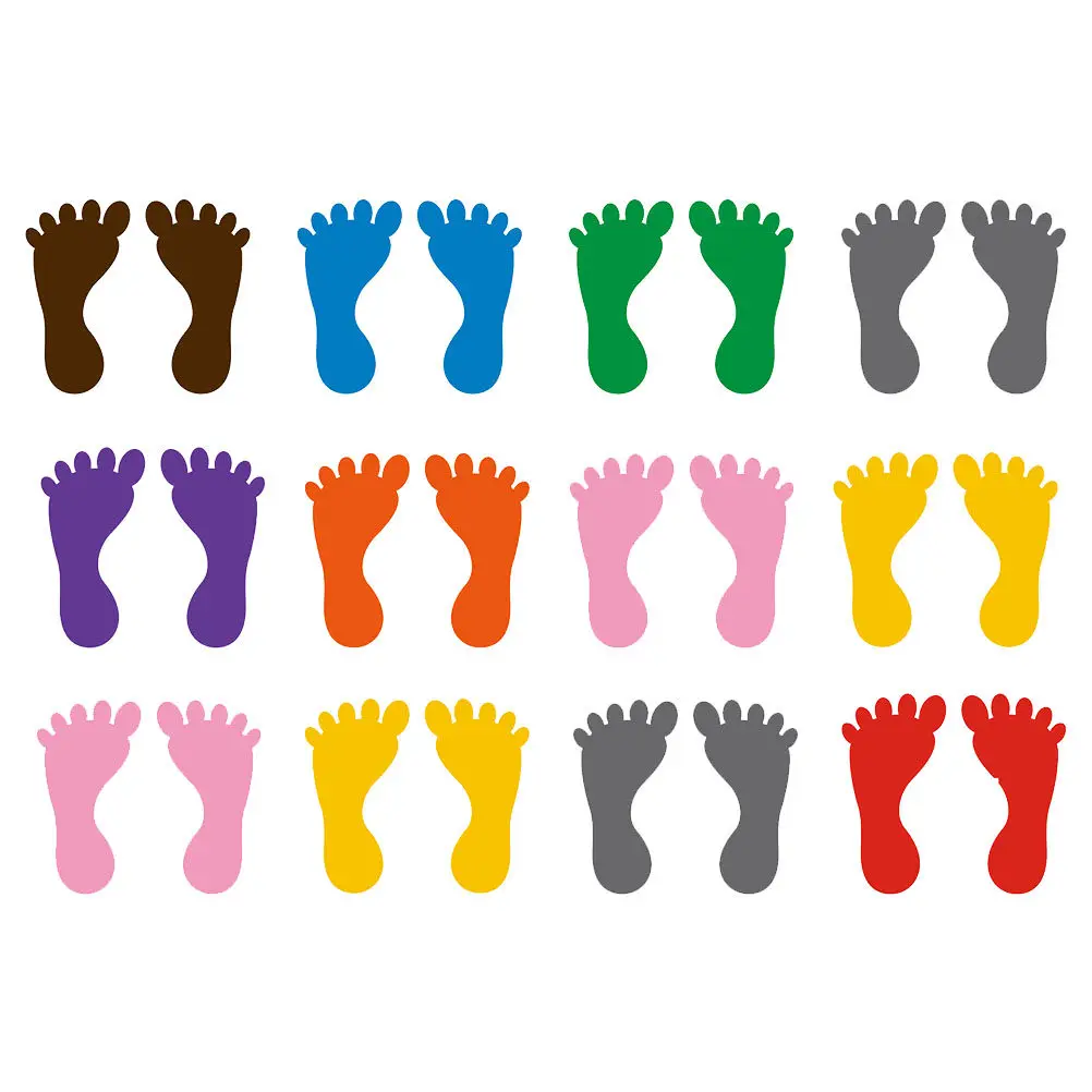 

12 пар водонепроницаемых наклеек в форме стопы, нескользящие, для ванной, детского сада, бассейна