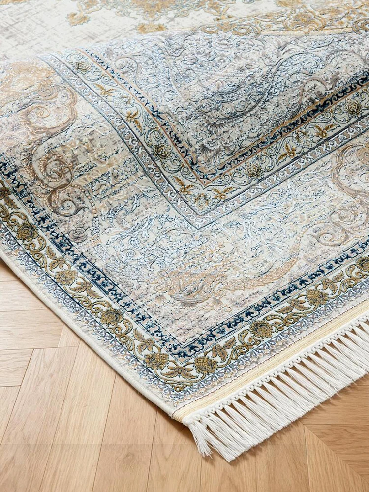 Tassel Persian Rug Carpet Living Room Thick Home Cloakroom Study Mat Classic Europe Court Large Carpet Bedroom Non-slip Rug