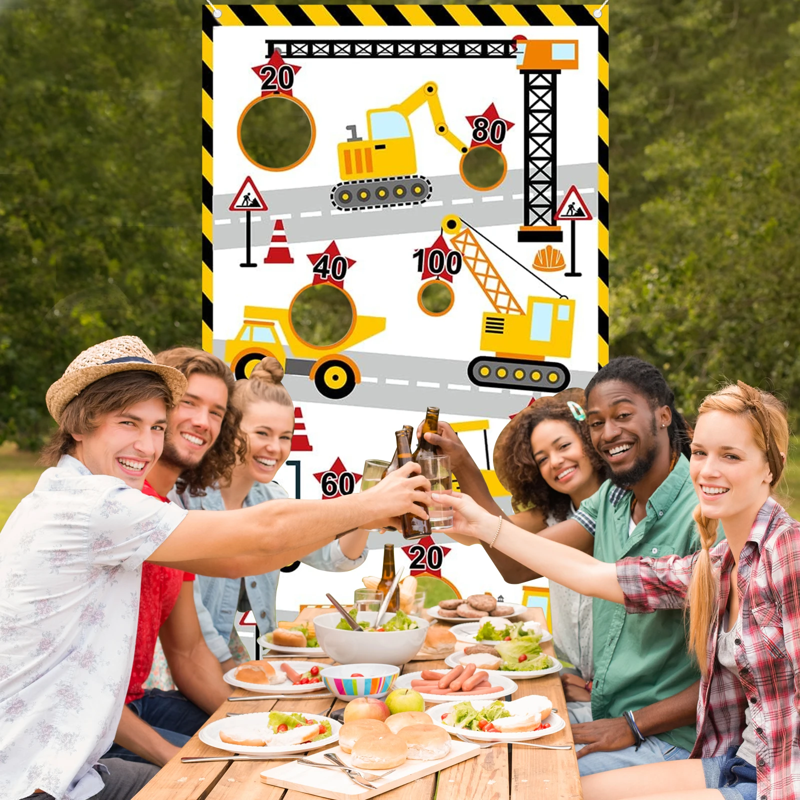 Construction Truck Toss Game B - Heavy Equipment Birthday Theme ulasan dan harga