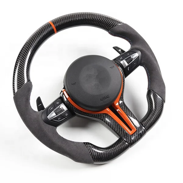 Custom Steering Wheel For BMW F10 F30 F32 E46 E60 E90 X5 E70 M3 M4 M5 F90 F80 With Paddles Carbon Fiber Steering Wheel