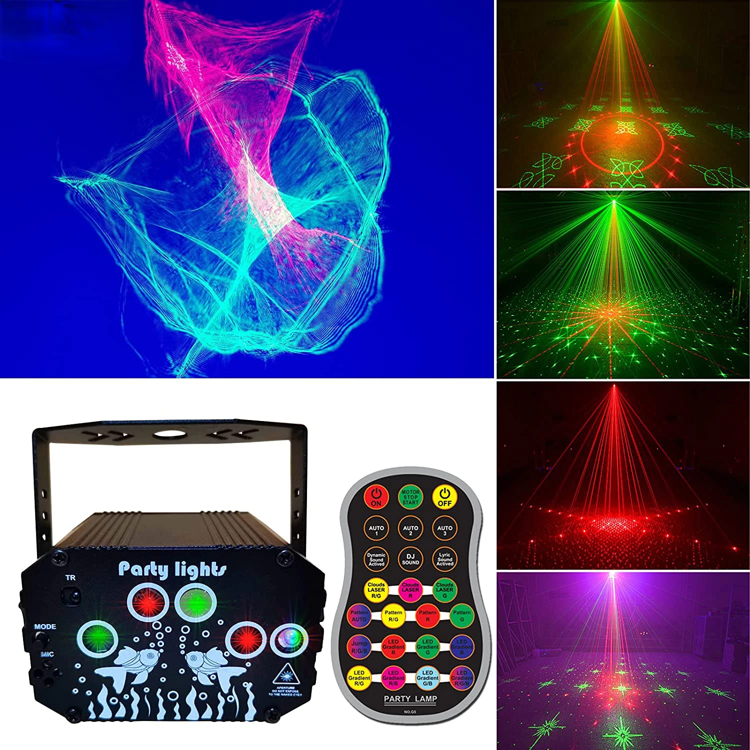 High Quality Laser Dream Aurora 60 Patterns Projector DJ Disco Light Party RGB LED Bar Dance Room Birthday Stage Lamp USB