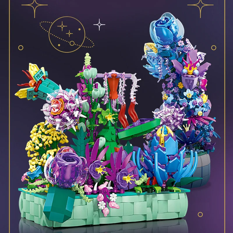 

Small Building Block Bouquet DIY Toy Desktop Decoration Imitation Potted Plant