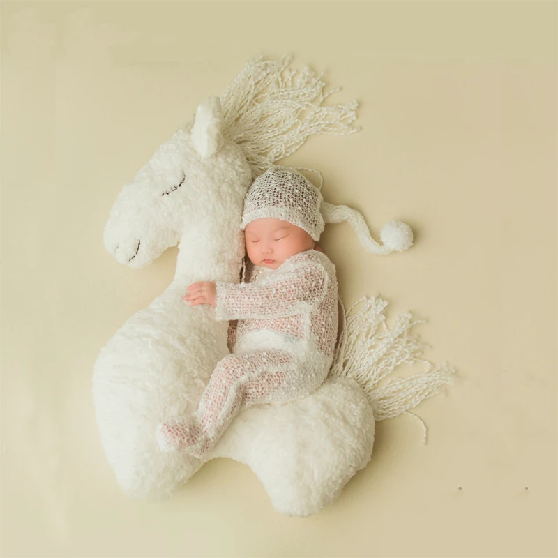 Newborn Baby Photography Posing Pillow Horse Pegasus Unicorn Pillow Photo Prop Infant Photo Shoot Studio Accessories Posing Bean