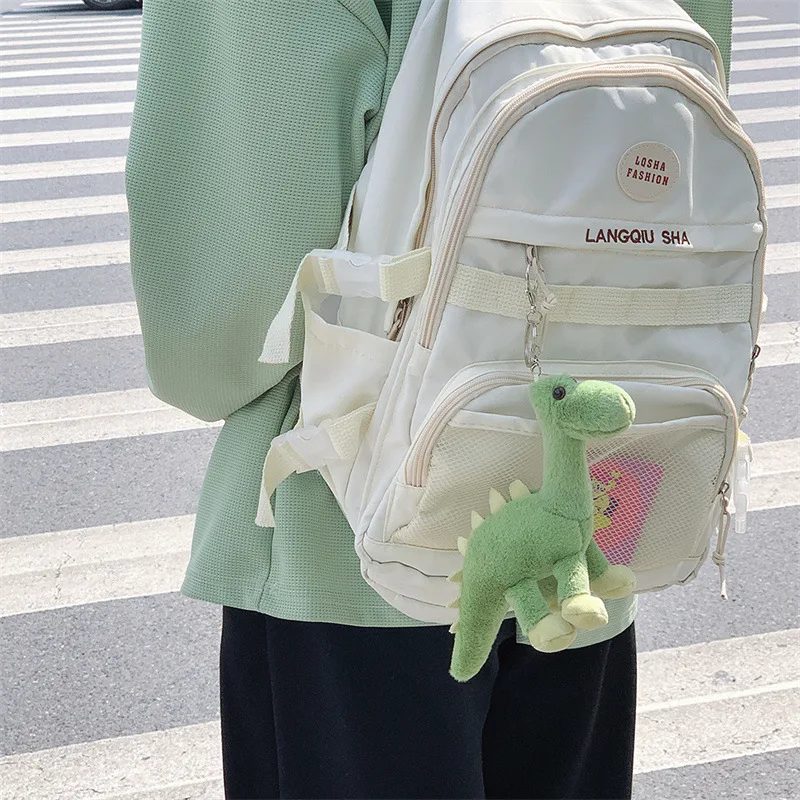 Cartoon Kawaii Green Small Fresh Long Neck Small Dinosaur Plush Doll Keychain Pendant Creative Fashion Cute Dinosaur Bag Pendant