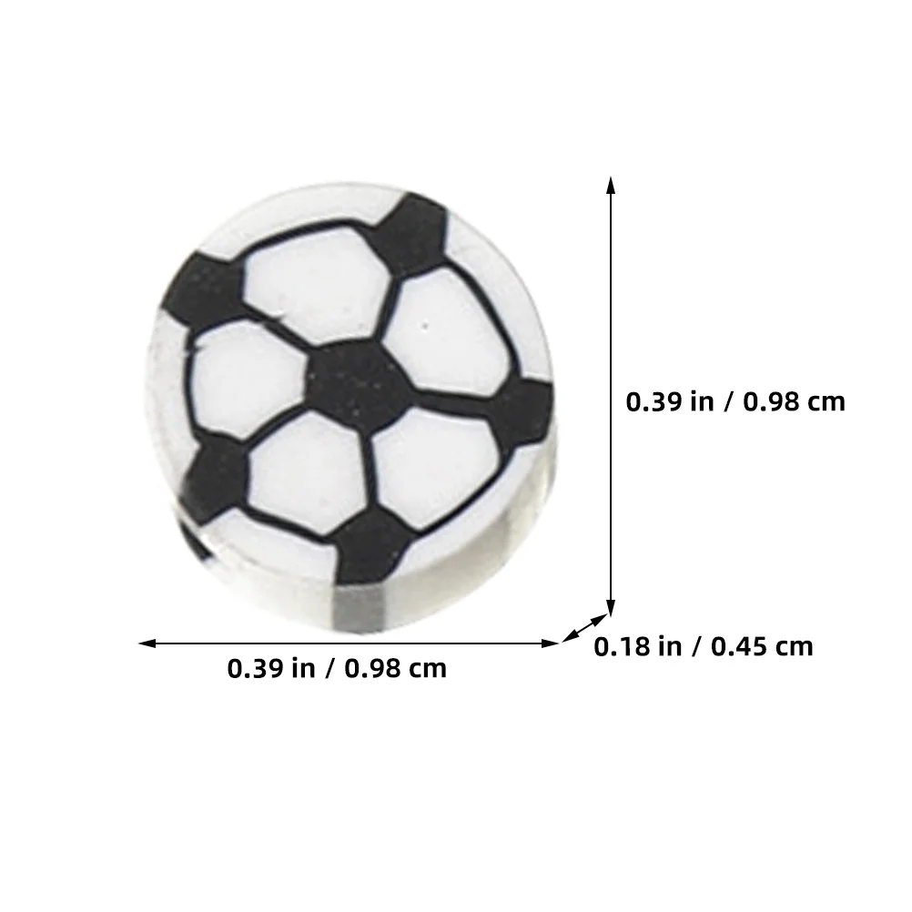 100 قطعة بوليمر كلاي كرة القدم خزر عازل الرياضة DIY بها بنفسك صنع المجوهرات أساور قلادة جالبة للحظ الرياضة مروحة هدية الخرز للحرف اليدوية #2