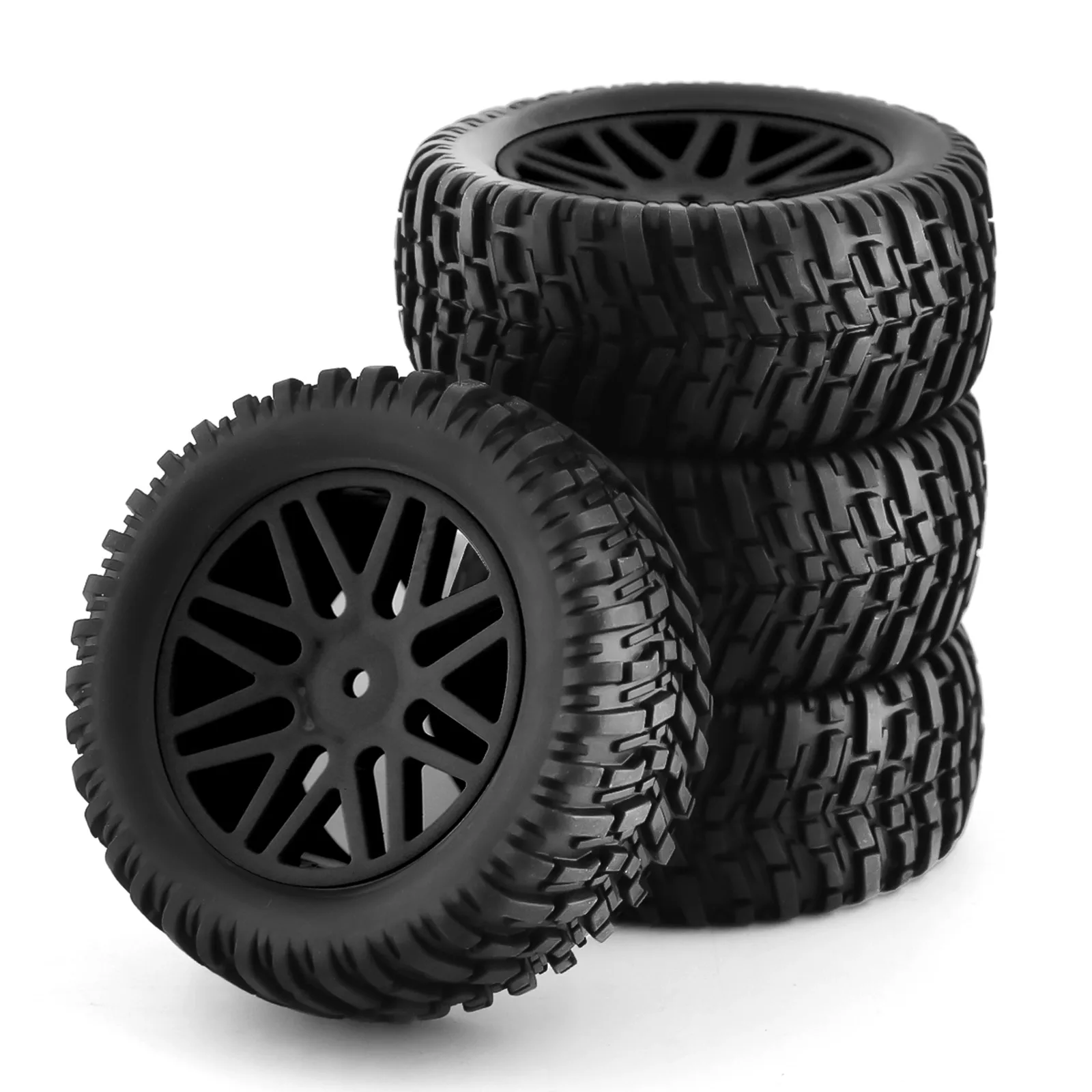 Pneus et roues tout-terrain RC 1/10, pneus de camion à course courte en caoutchouc hexagonal de 12mm, pour voiture Buggy 1:10, Kyosho ARRMA Traxxas Wltoys 144001