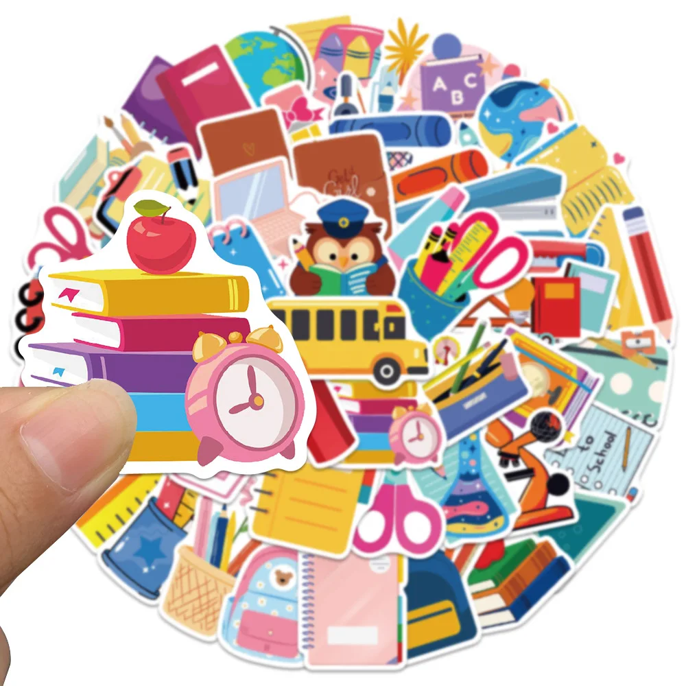 

10/50PCS Back To School Season Graffiti Stickers Children's Reward Decal DIY Luggage Phone Skateboard Waterproof Sticker Kid Toy