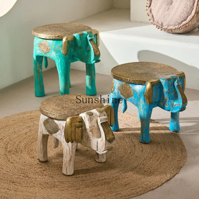 Indian handmade elephant small stool home creative shoe changing stool