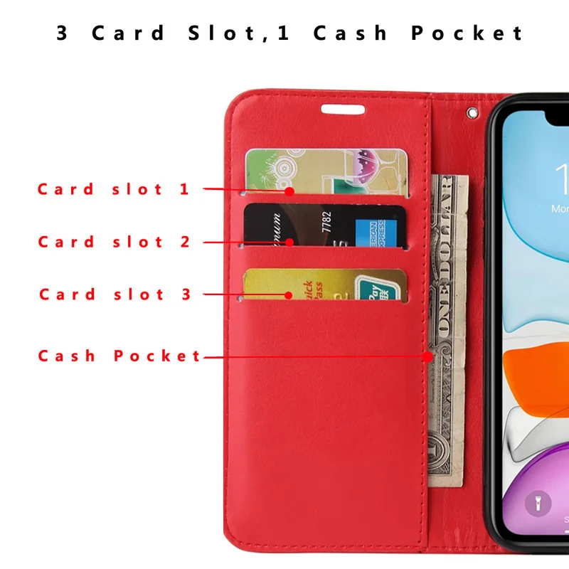 Leather Wallet Flip Case for Oppo Reno 7 6 5 4 3 2 Reno7 Reno6 Reno5 Pro Plus 5G 4G Z F K Lite 3-Card Slot Magnetic Cover Capas image 4