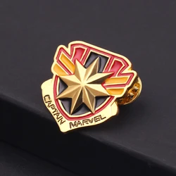Avengers Captain Marvel Logo Badge Metal Brooch for Clothing Backpack Pins for Fans Accessories Gifts