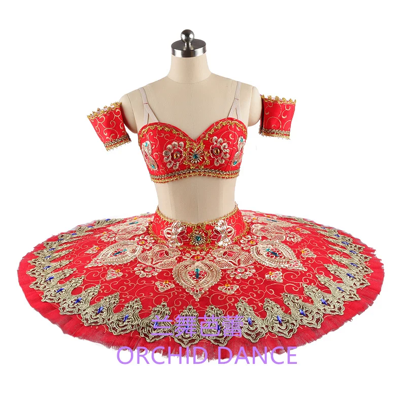 

Sexy Strapless Professional High Quality Women Adult Performance Wear Girls Swan Lake Red Ballet Tutu Costumes