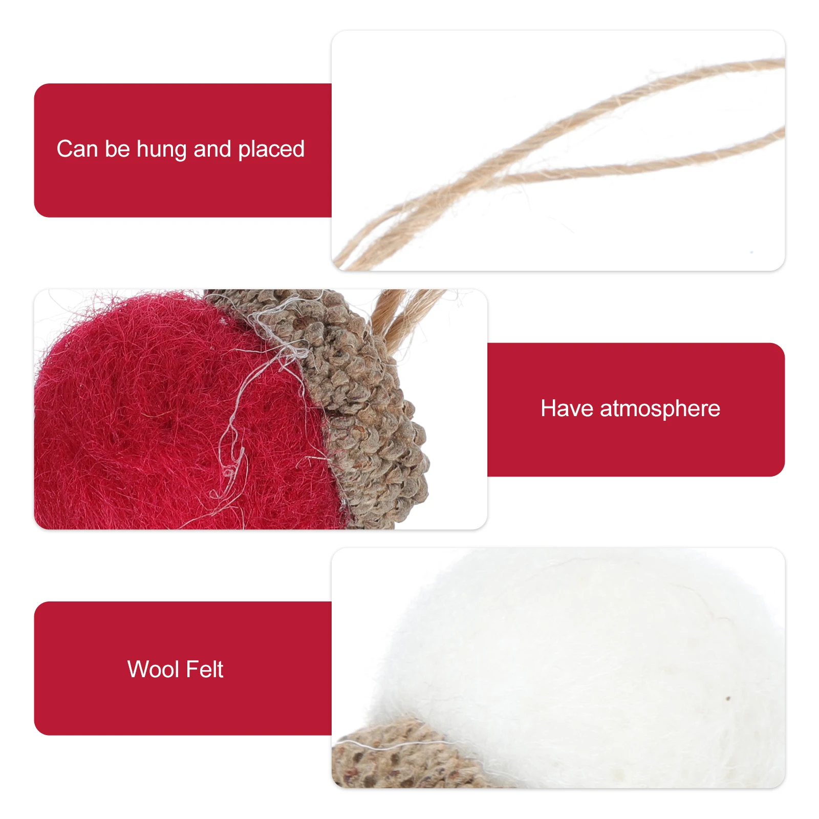 

30pcs Delicate Imitation Acorn Balls For Christmas Home Decoration Woolen Felt Xmas Acorn Pendant Fireplace Wall Hanging