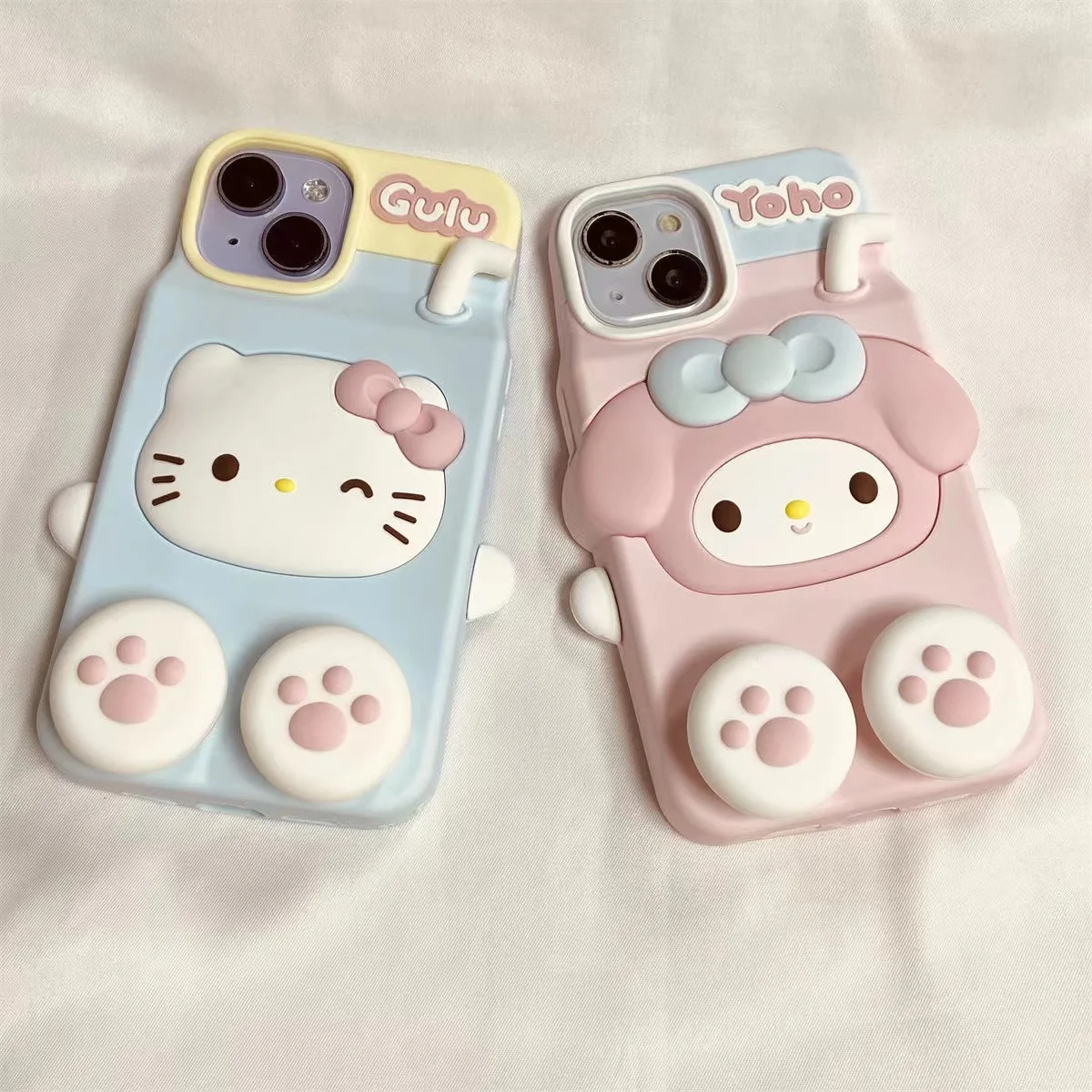 

Luxury Miniso Sanrio Soft Silicone Hello Kitty Phone Cases For Iphone 15 14 13 Pro Max Plain Cartoon Funda My Melody Cover Shell