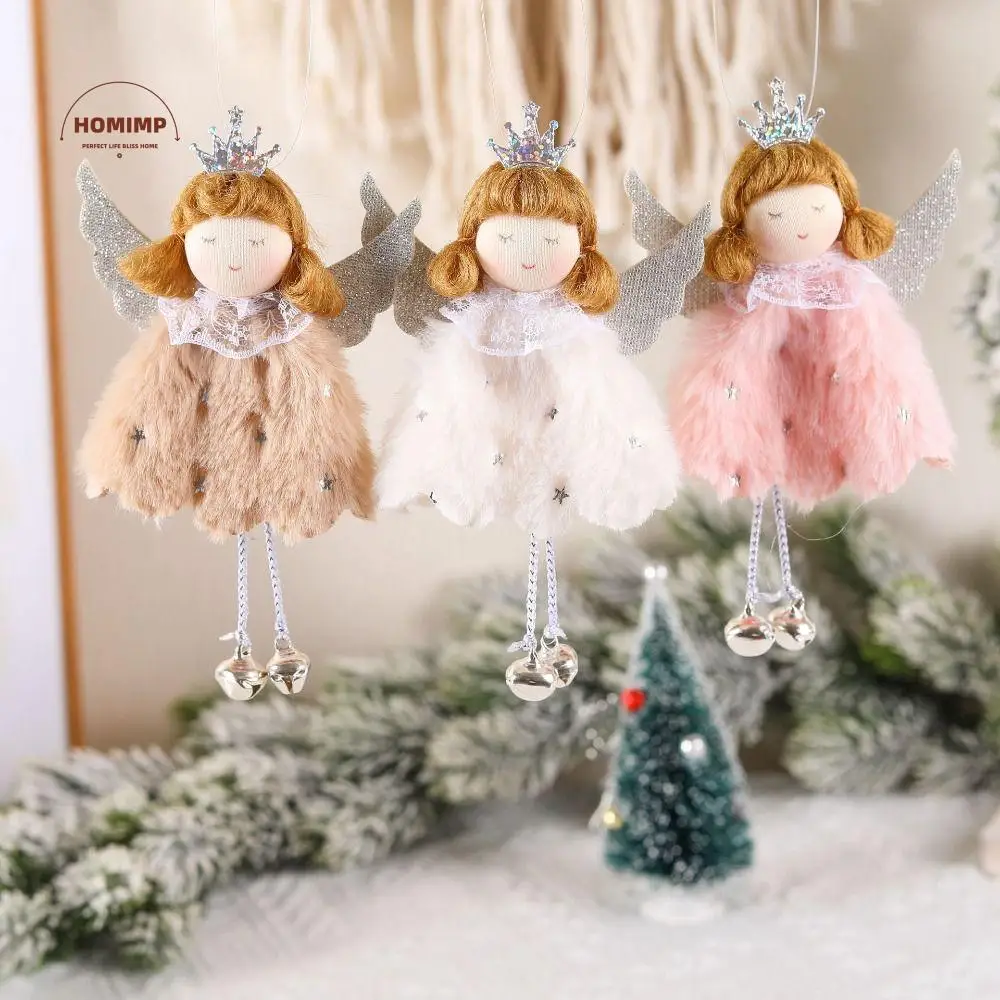 

3PCS Angel Christmas Plush Girls Pendant Xmas Ornament Photographic Props Plush Doll Pendant Party Supplies