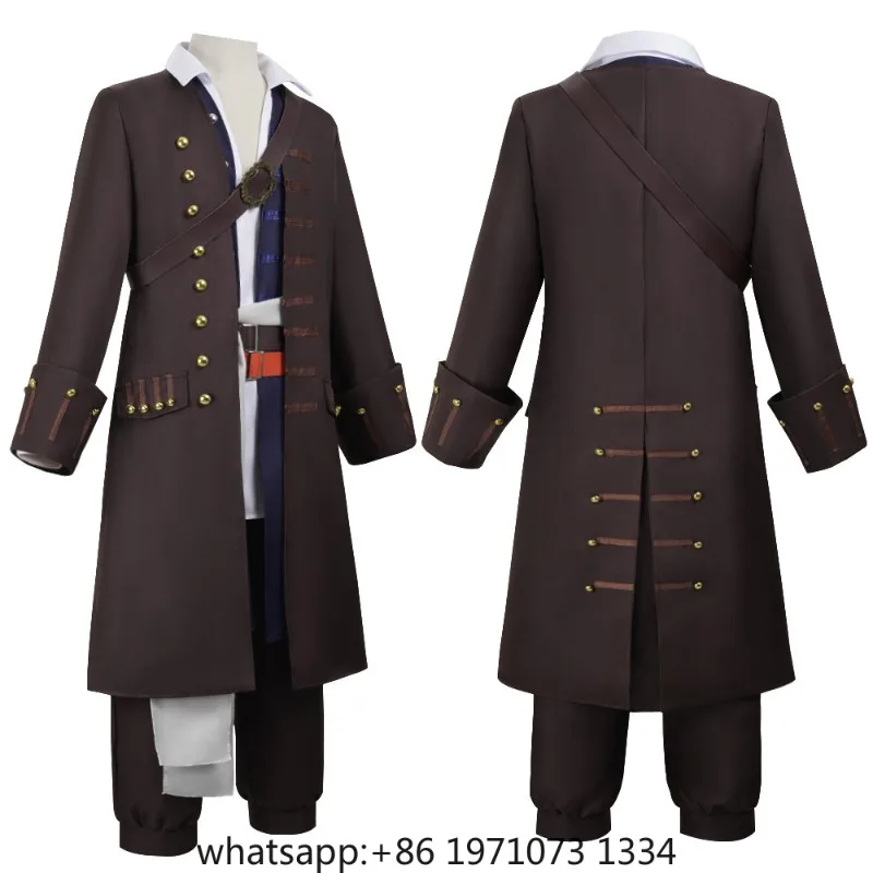 Jack Cosplay Sparrow Medieval Renaissance Men Costume Pirate Cosplay Jacket Viking Knight Men Medieval Vintage Halloween