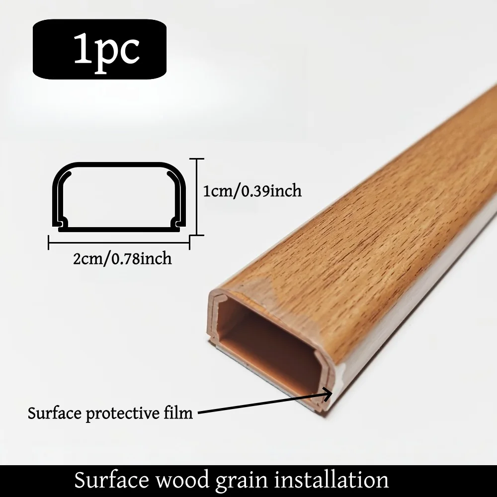 1pc 40cm Open Installation PVC Wood Grain Line Trough Open Installation Cable Decoration Open  Wire  Box Flame Retardant Cable