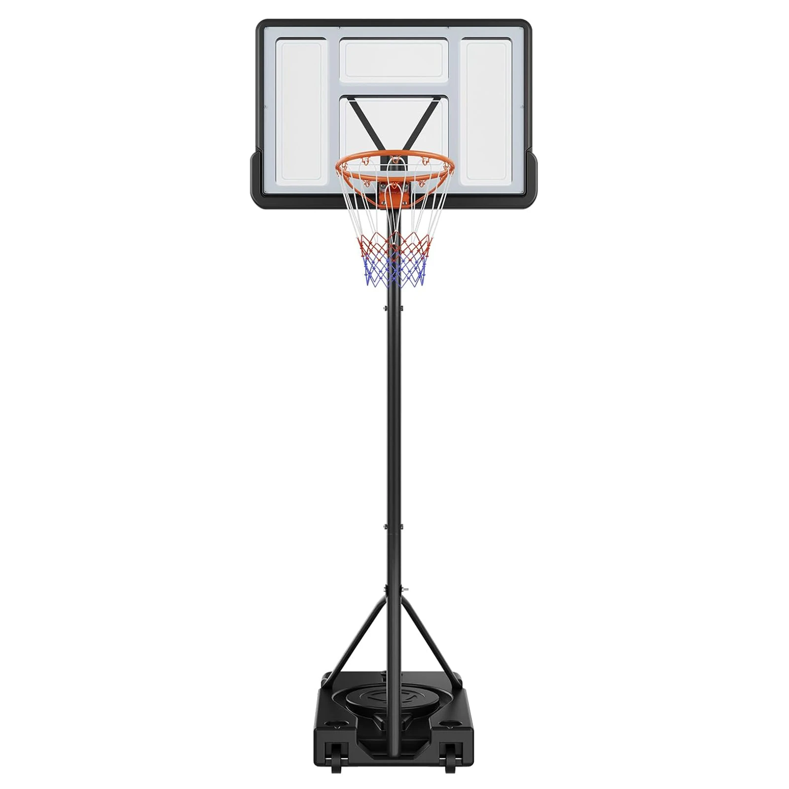 44 Inch Portable Basketball Hoop Outdoor, Adjustable 4.43-10FT Goal System With Wheels For Backyard Driveway Court Kids Adults