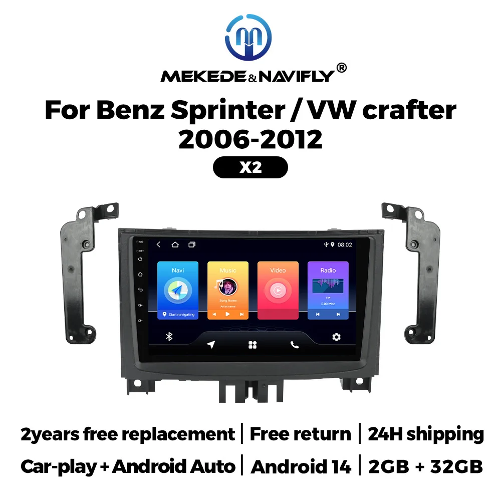 MEKEDE 2025, neuer Android-IPS-Touchscreen für Benz Sprinter, VW Crafter 2006–2016, Autoradio, Stereo, Multimedia, kabelloses Carplay