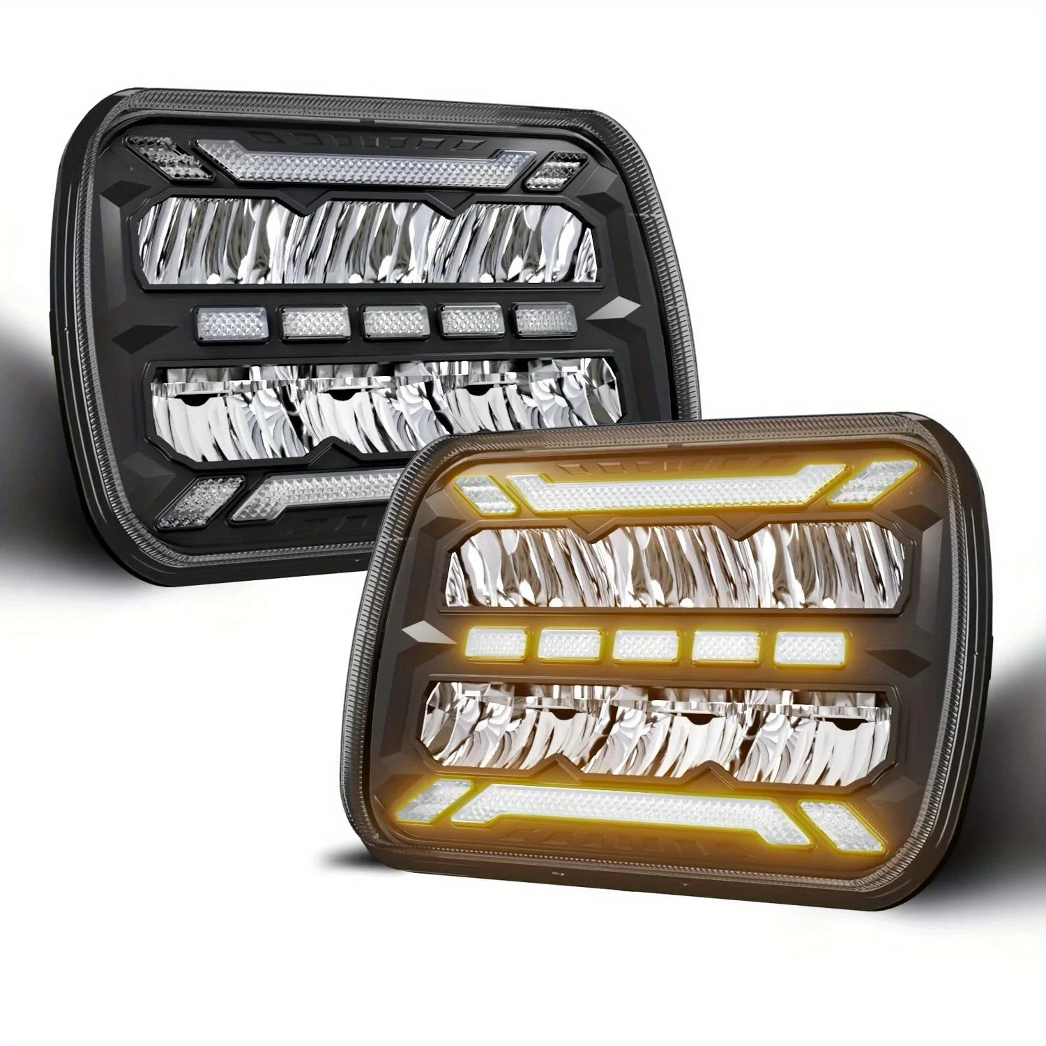 

Светодиодная квадратная фара для автомобилей-дальний и ближний свет, двухцветная, легкая установка, подходит для Wrangler & Trucks, стандартная