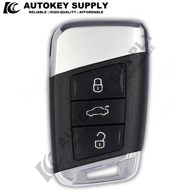 AutokeySupply 3 Buttons Smart Remote Key Shell AKVWS226 For Volkswagen VW Passat B8 Arteon CC New Magotan B5 Jetta Skoda A7