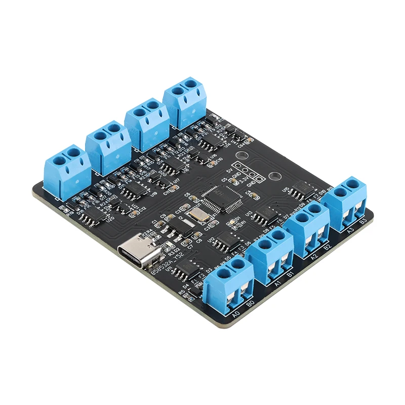 USB to 8-way RS485 Serial Port Type-C to 8-way 485 Multi-channel UART HUB RS485 Module YR-6028