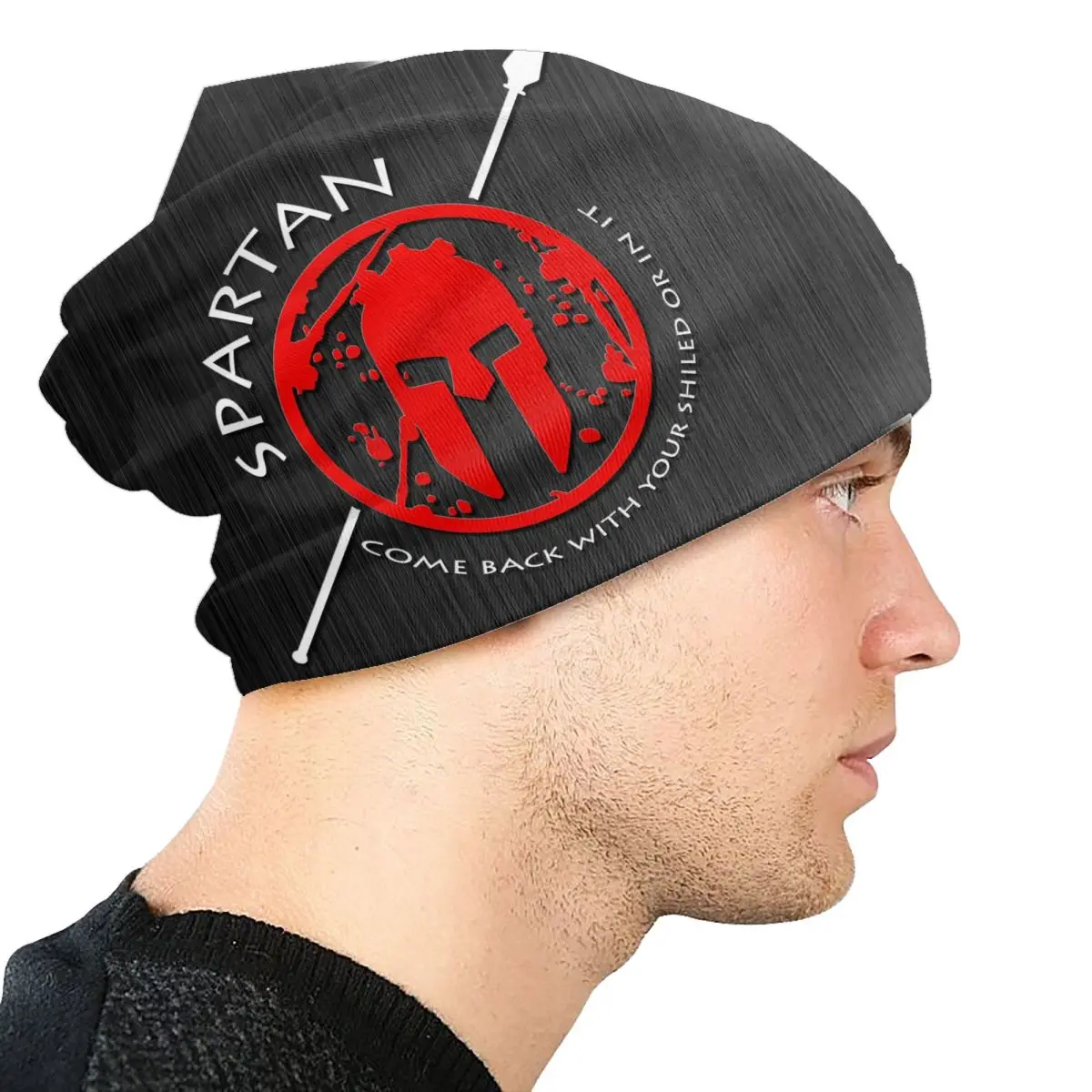 Sparta Skull Spartan Warrior Bonnet Hats Hip Hop Knit Hat For Women Men Winter Warm Skullies Beanies Caps