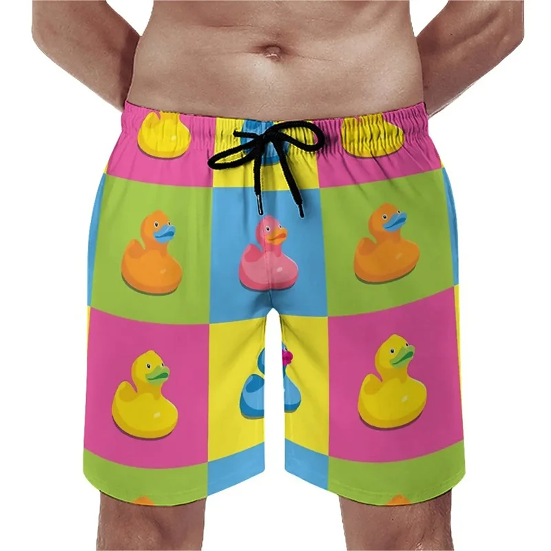 Summer New 3D Cute Animal Yellow Duck Printed Beach Shorts For Men Kid Funny Streetwear Swimming Trunks Fashion Cool Short Pants