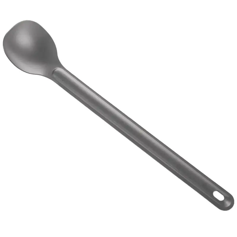 1Pcs Titanium Spoon 21.5Cm X 3.9Cm Camping Spoon Outdoor Tableware Long-Handled Titanium Spoon