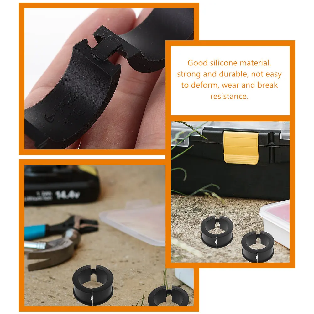 8Pcs Bike Handlebar Gasket Flexible Silicone Washer Non-Skid Handlebar Bracket for Mountain Bike Replacement Stable Pads