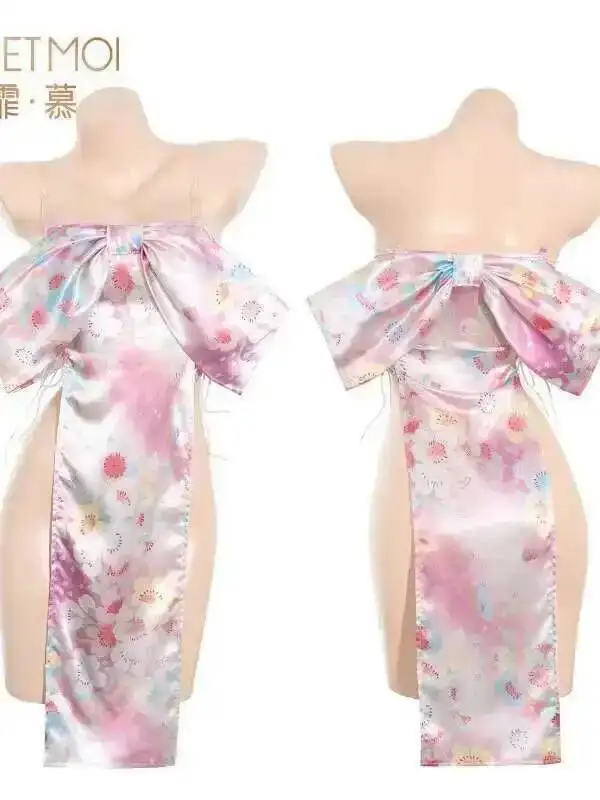 Sakura Pure Feimu Desire Strapless Sleeping Tank Mini Dress Pink Sweet Women Tops 2025 New Exposed Buttocks Dress Elegant H6G8