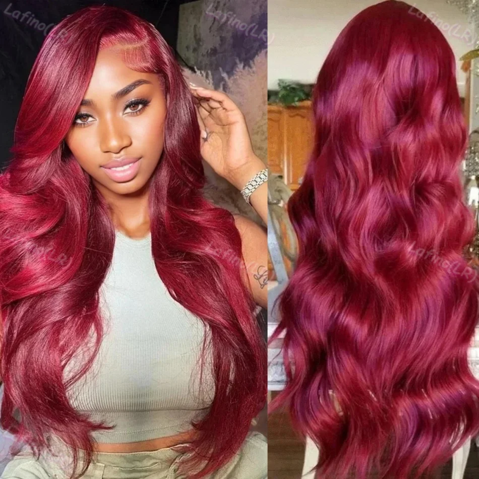 

Burgundy 13x6 HD Lace Front Body Wave Human Hair Quality Wig 13x4 Lace Frontal Loose Deep Wave Brazilian Wigs For Black Women