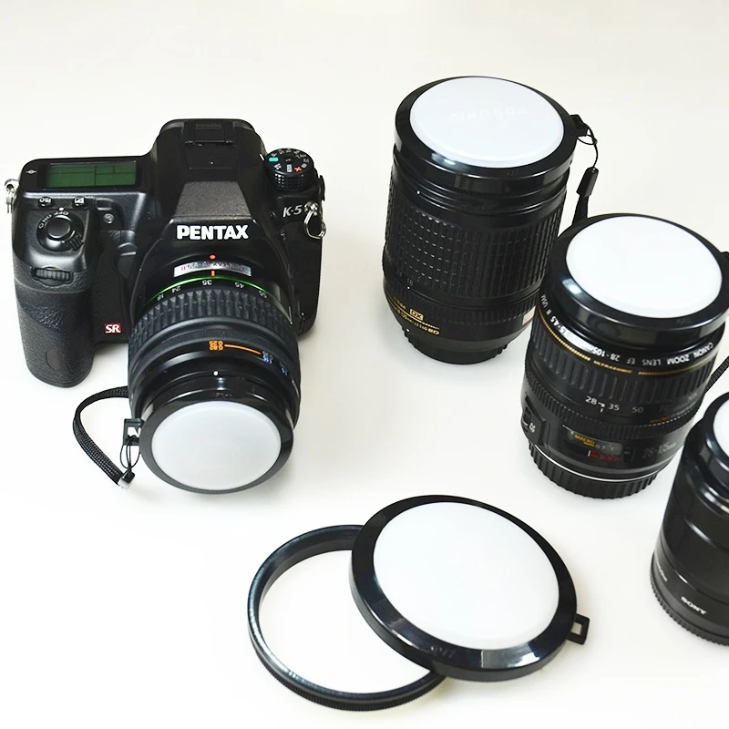 mennon WB White Balance lens Cap 49/52/55/58/62/67/72/77/82mm Universal Plastic for  Canon Nikon Sony Fujifilm cameras