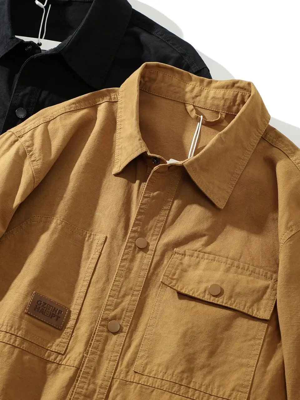 アメリカンワークウェア スレ！ 高綿重量！ 秋のメンズカラーレトロルーズカラーロングスリーブジャケット