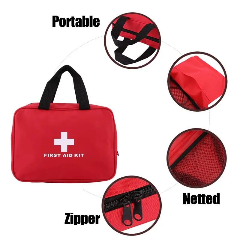 Comprehensive Easy To Carry First Aid Kit For Home & Outdoor Activities Essential Emergency Preparedness Supplies With Scissors