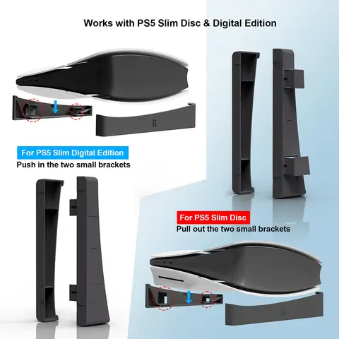 Horizontal Stand Display Stand Space Saving Host Rack Storage Holder Accessories for Playstation 5 Slim Disc & Digital Edition