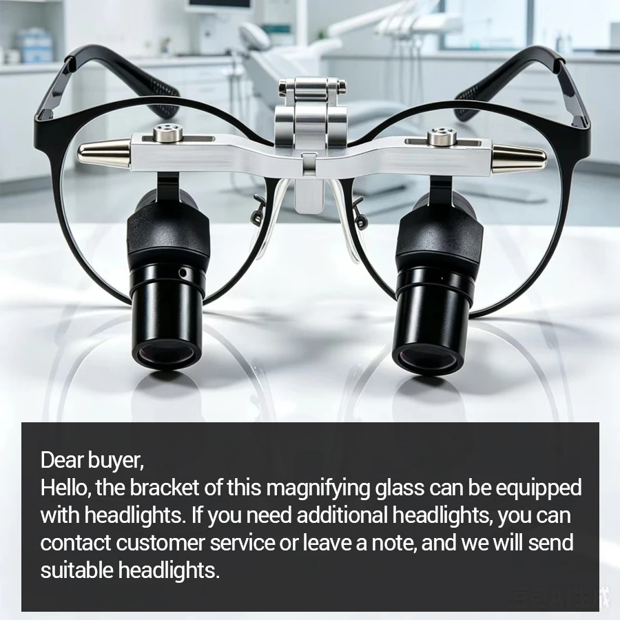 Sku 2026 Dental 48° Angle Head-Mounted Binocular Magnifier Round Metal Frame Surgical Magnifying Glass Dental Beauty