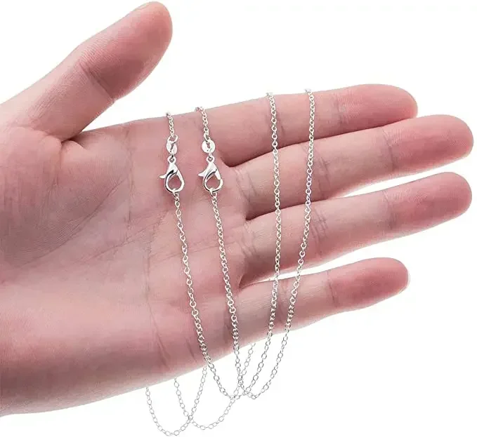 30PCS Special offer 925 Sterling Silver 1MM fine chains necklace for women men designer jewelry set fashion party wedding gifts