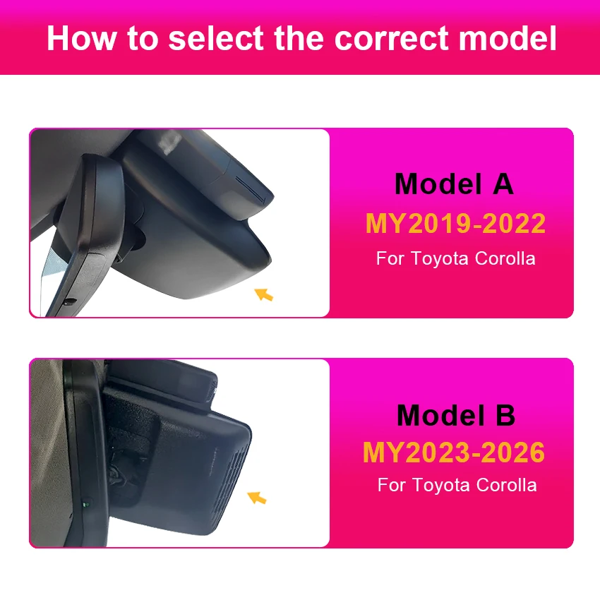 Dash Cam For Toyota Corolla Hybrid Touring Sport E210 12th Gen SE (Hatchback & Sedan) Altis 2019-2026 Car DVR 4K Dashcam Camera