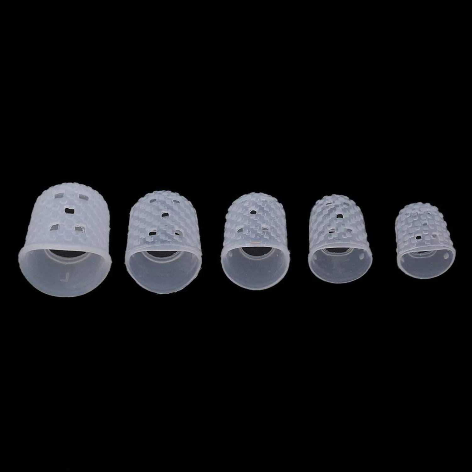 Anti-derrapante tampa do dedo para ukulele, tampa do dedo, mãos-livres, alívio da dor, para violão, instrumento musical, 5pcs