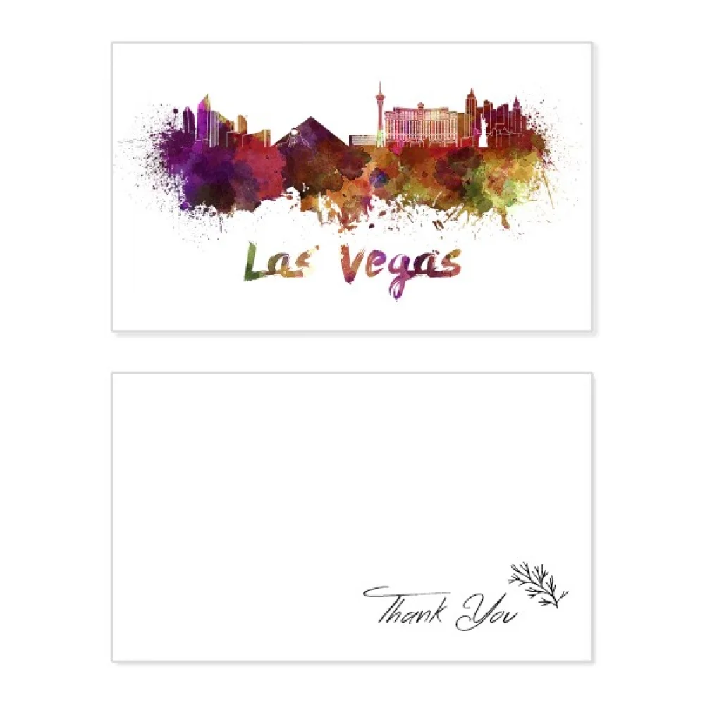 

las vegas amecity watercolor thank you card birthday paper greeting wedding appreciation