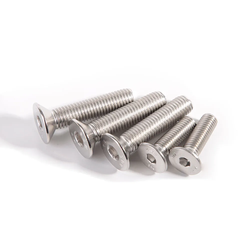 Allen Bolt DIN7991 A2-70 304 Stainless Steel Hexagon Hex Socket Flat Countersunk Head Screw M2 M2.5 M3 M4 M5 M6 M8 M10 M12 M16