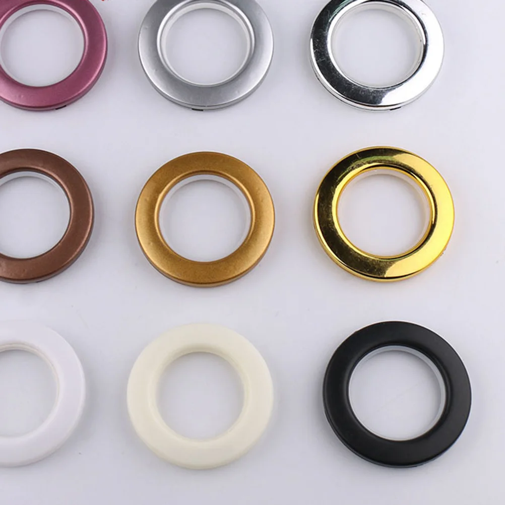 

80 Pcs Roman Circle Curtain Accessories Grommet Curtains for Living Room Rings Silver Rod Home