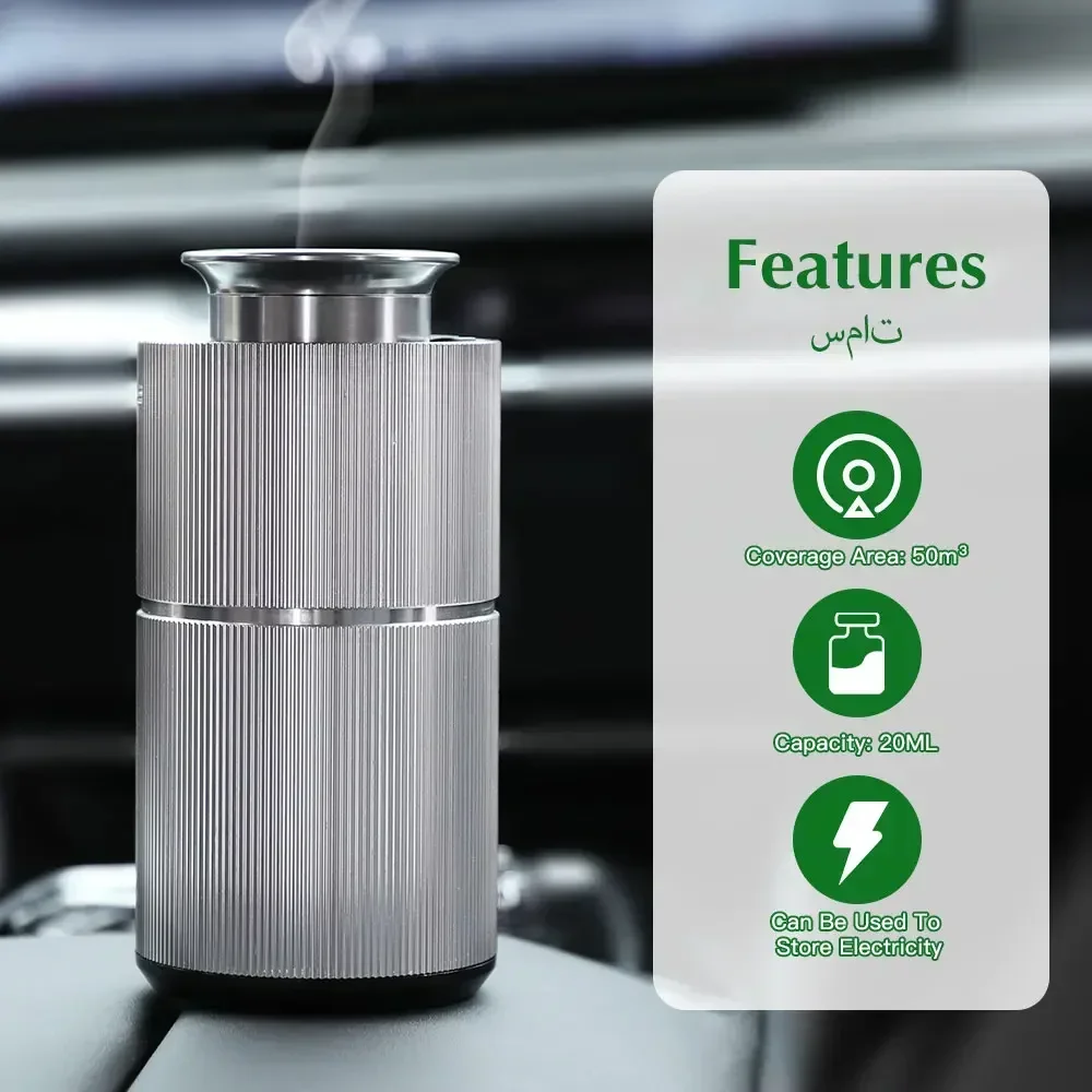Portable Car Aroma Diffuser USB Charging Aluminium Alloys Material Aromatic Oil Diffuser Air Freshener Device For Home Office