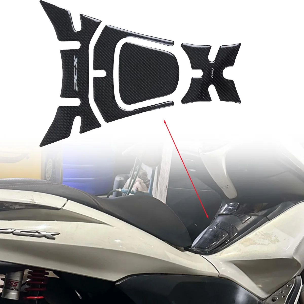 3D Carbon Fiber Resin Gel Fuel Tank Pad Stickers Motorcycles Accessories Decals For PCX 125 150 PCX125 PCX150 2018-2019 Year