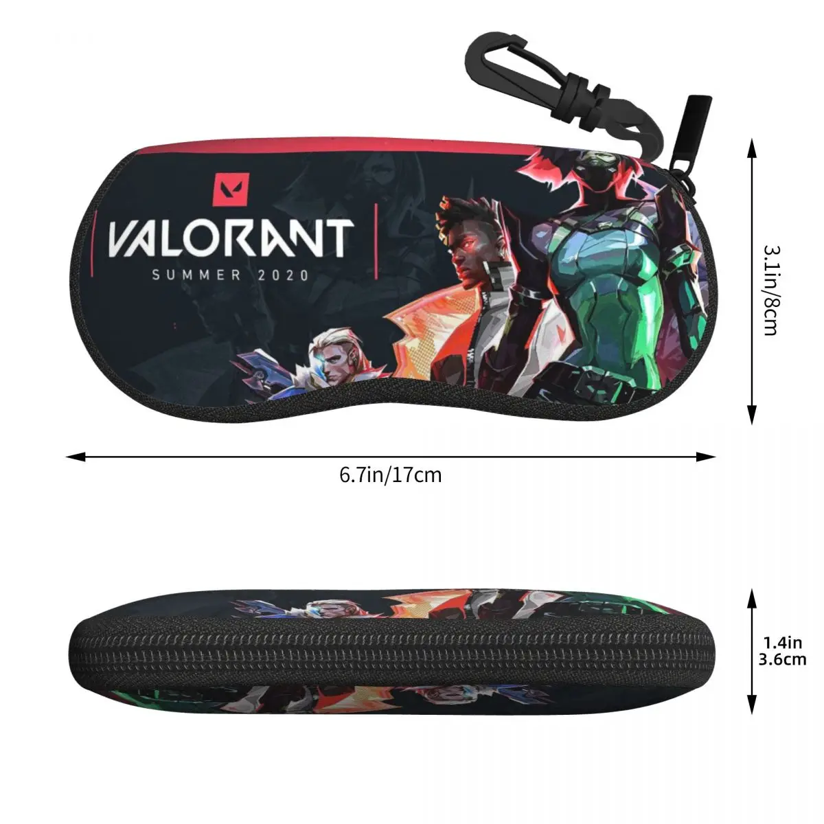 Valorant Shooting Game Computer Shell Glasses Case Protective Sunglasses Box Women Men Soft Eyeglass Bag Pouch