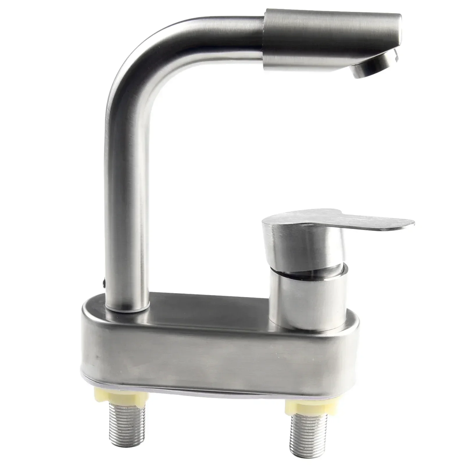 Stainless Steel Basin Faucet Sink Faucet Tap Cold And Hot Mixer Tap 2 Holes Single Handle Deck Mounted Taper Tap