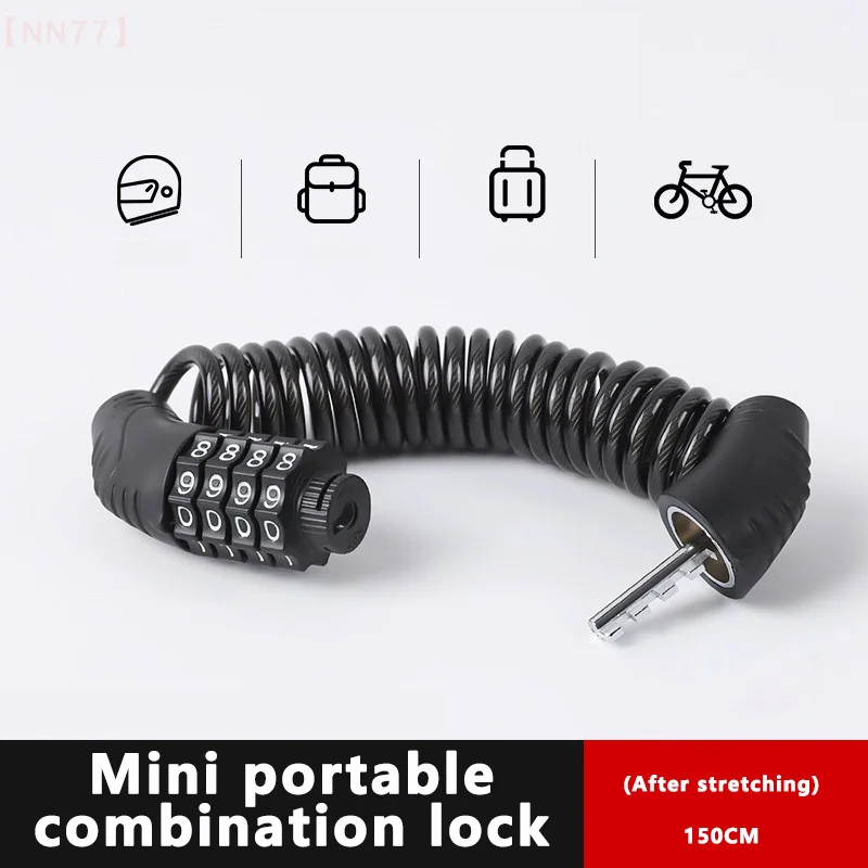 Bicycle Lock Steel Cable Chain Security Password 4 Digit Lock Anti-Theft Combination Number Code Safety Bike Bicycle Accessories