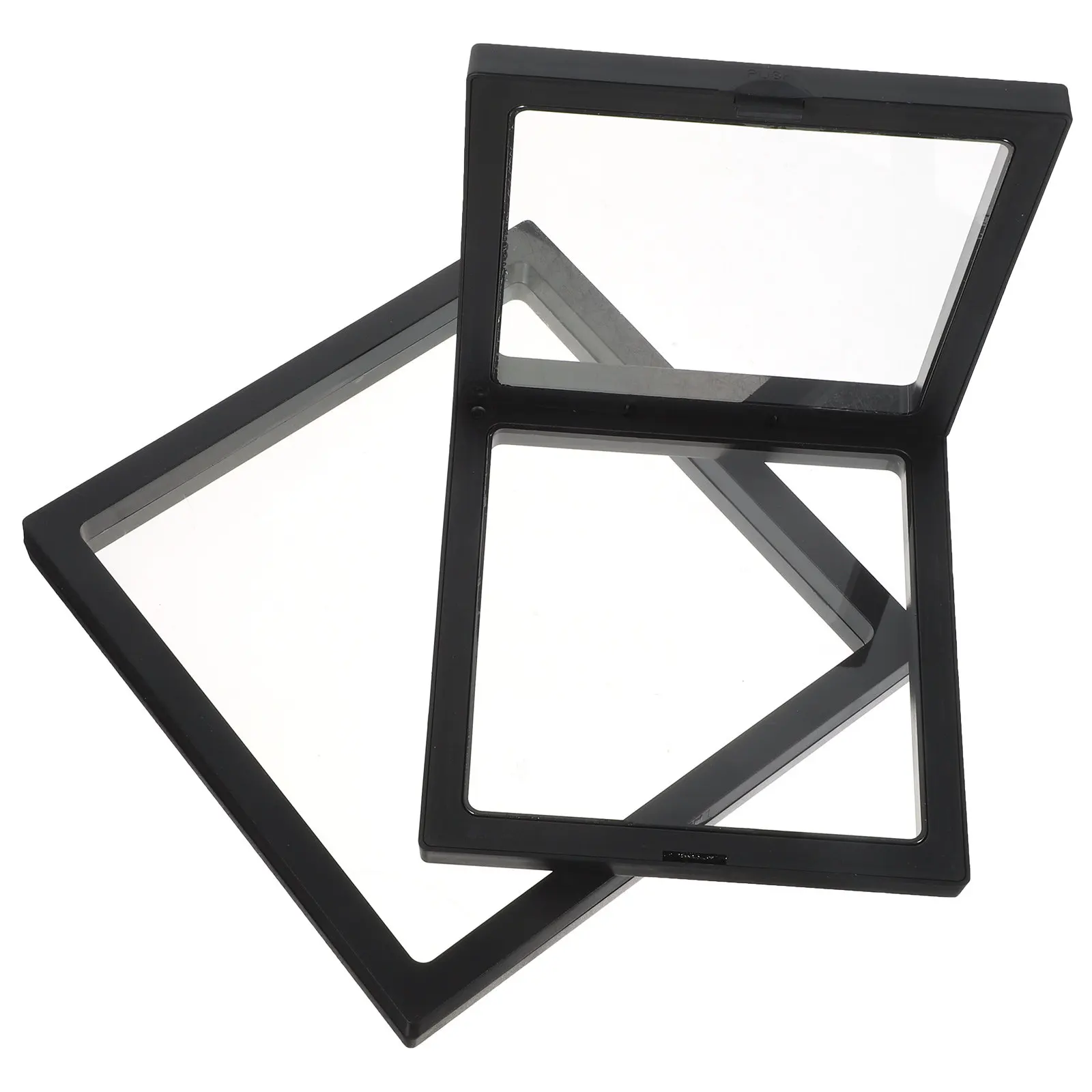 

Набор из 2 шт. коробок для хранения и демонстрации ювелирных изделий, органайзер для часов с тонкой пленкой и плавающей рамкой для серег, колец, ожерелий